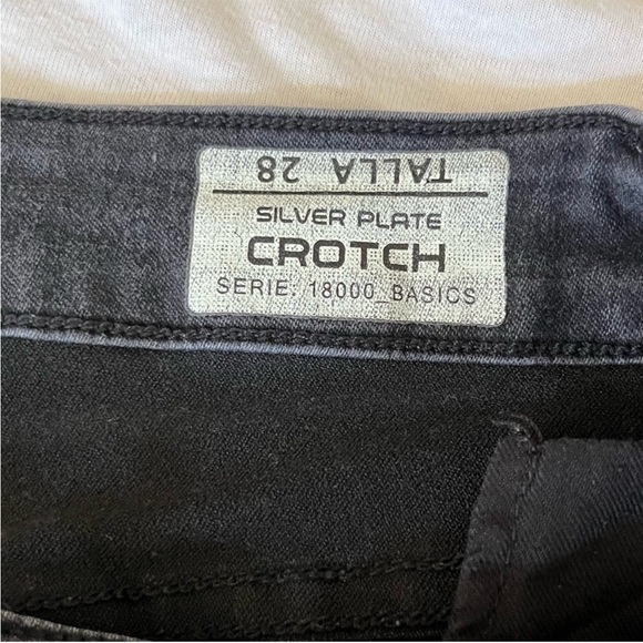 Silver Plate Jeans Co Black Designer Crotch Jeans Size 28 - Picture 8 of 8